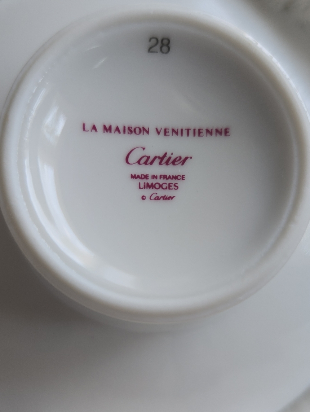 Cartier White Porcelain Limoges Tealight Candle Holder. La Maison Venitienne